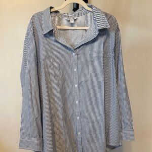 Blue Striped Women's Button Down Shirt